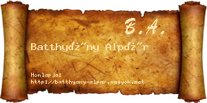 Batthyány Alpár névjegykártya